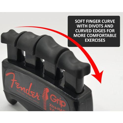 Fender GRIP Hand and Finger Exerciser (Extra Hard - 9 Lbs / 4 Kg) ? The Best Ergonomic Finger Strengthener To Improve Playing On All Stringed Instrume