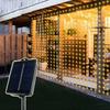 3/6M Solar Curtain Lights Wedding Decor LED Solar Outdoor Fairy Lights 8 Modes Bedroom Window Patio Garden Holiday Decorative