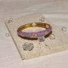 Spring Button Open Cuff Bracelet Colorful Dainty Jewelry Vintage Four-leaf Clover Bangle  for Women