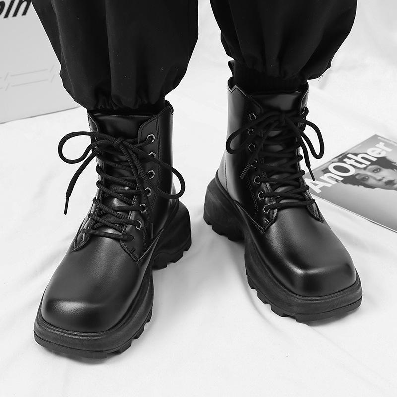 Cheap Martin boots autumn and winter new high-top leather shoes locomotive short boots classic leather boots black 39