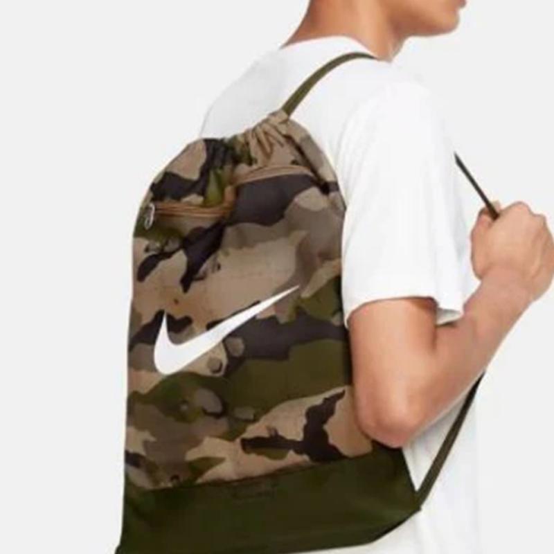 Nike Polyester Backpack Regular Unisex Khaki & Green & White Casual