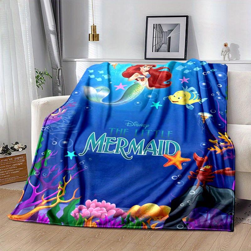 Die kleine Meerjungfrau Zeichentrickdecke, Kurzer Plüsch Niedliche Warme Decke, Wohnzimmer Heimdekoration Sofa Vier Jahreszeiten Reise