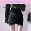 Cotton Blended Midi Skirt With Velvety Textures For Elegant Women Spring 2025