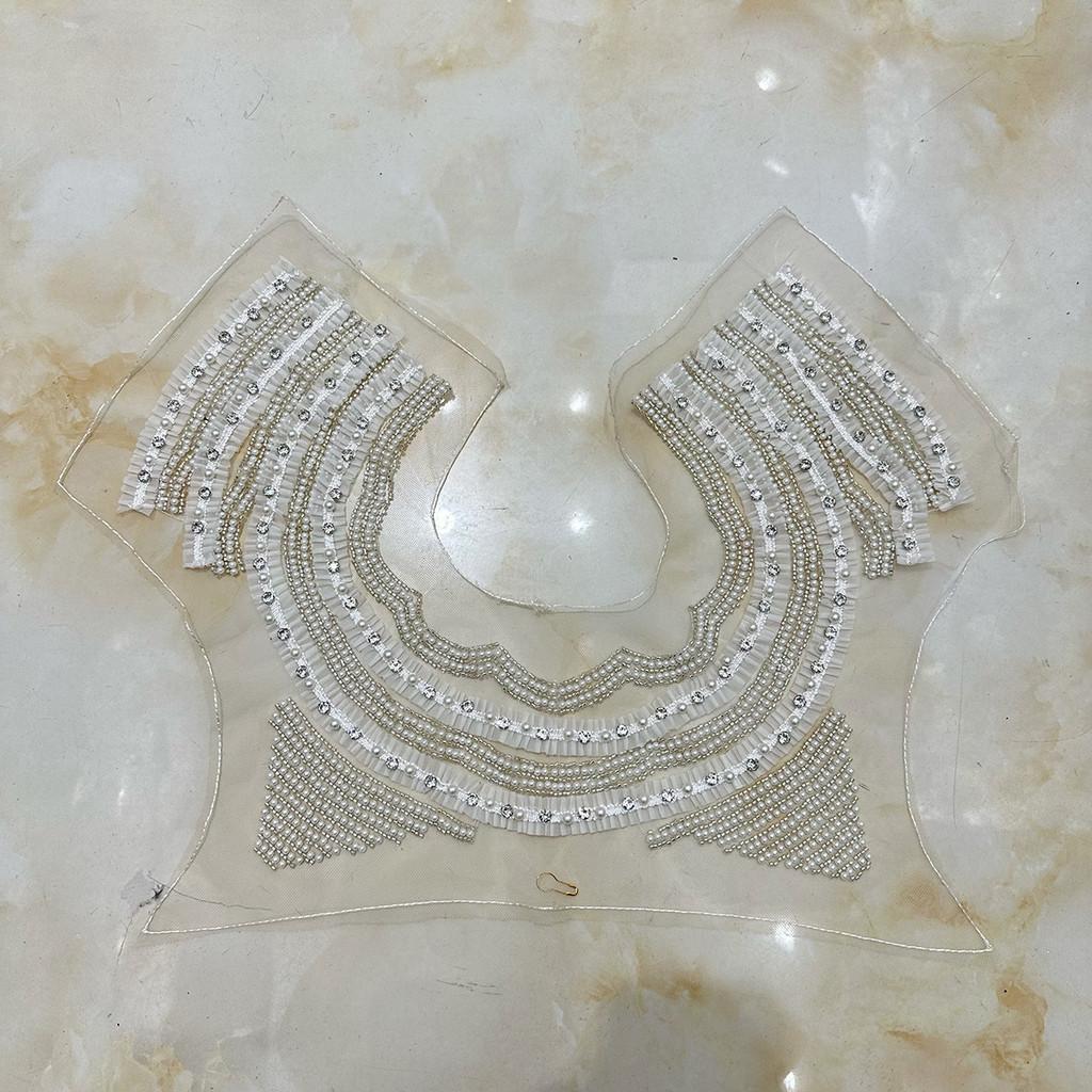 Girl Hollow Mesh Collar With Artificial Pearls And Rhinestone Decor Gift For