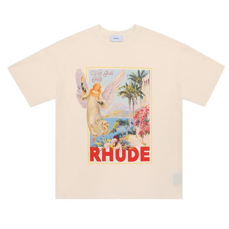 High Street Vintage T-Shirt Couples Loose Fit Crew Neck Short Sleeve Letter Print Casual Top