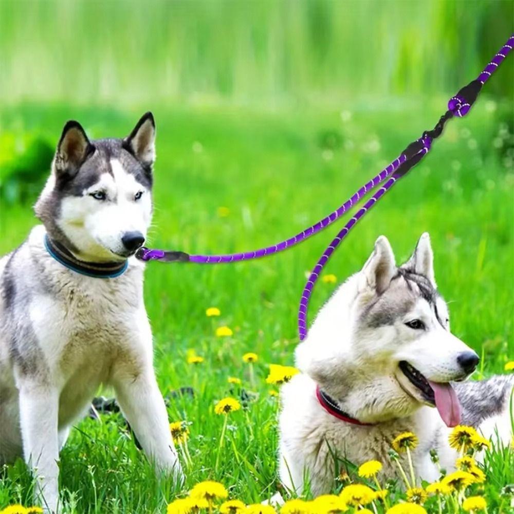 Reflective Dog Leash Coupler Durable Double Lead Pet Leash Twin Lead for Two Dogs for Puppy