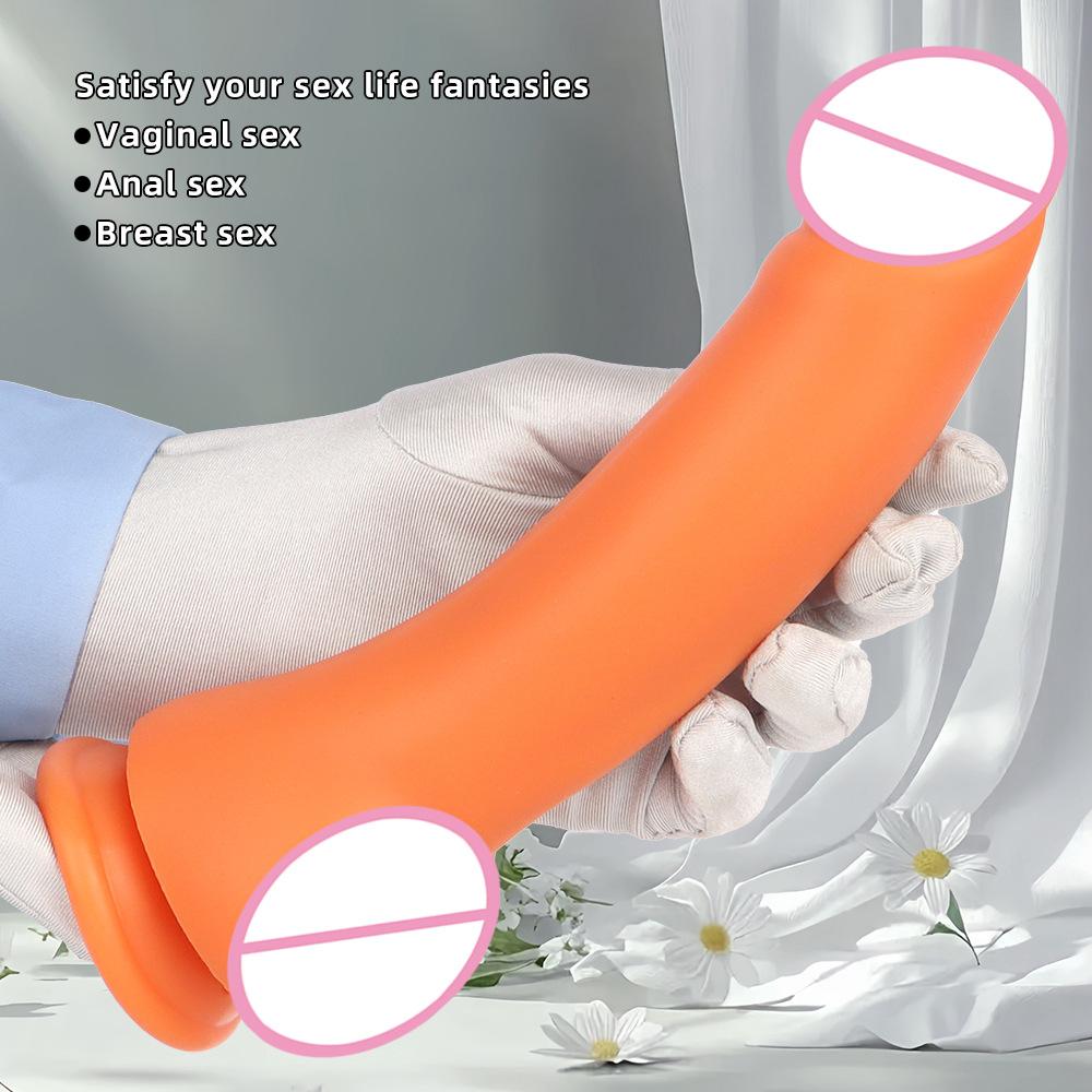 Manual Dildo Hick and Upturned Large Head Liquid Silicone for Men
