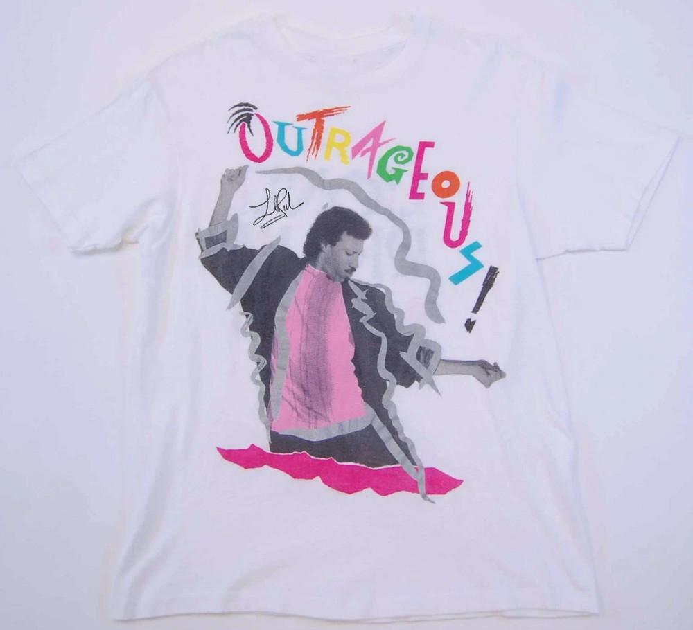 Vintage 1986 Lionel Richie Outrageous Tour Shirt White Unisex S-4XL Unisex T-Shirt XL
