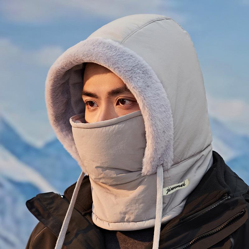 Hat, windproof in autumn and winter, cycling women's fleece thickened mask, hood to keep warm and cold, winter men