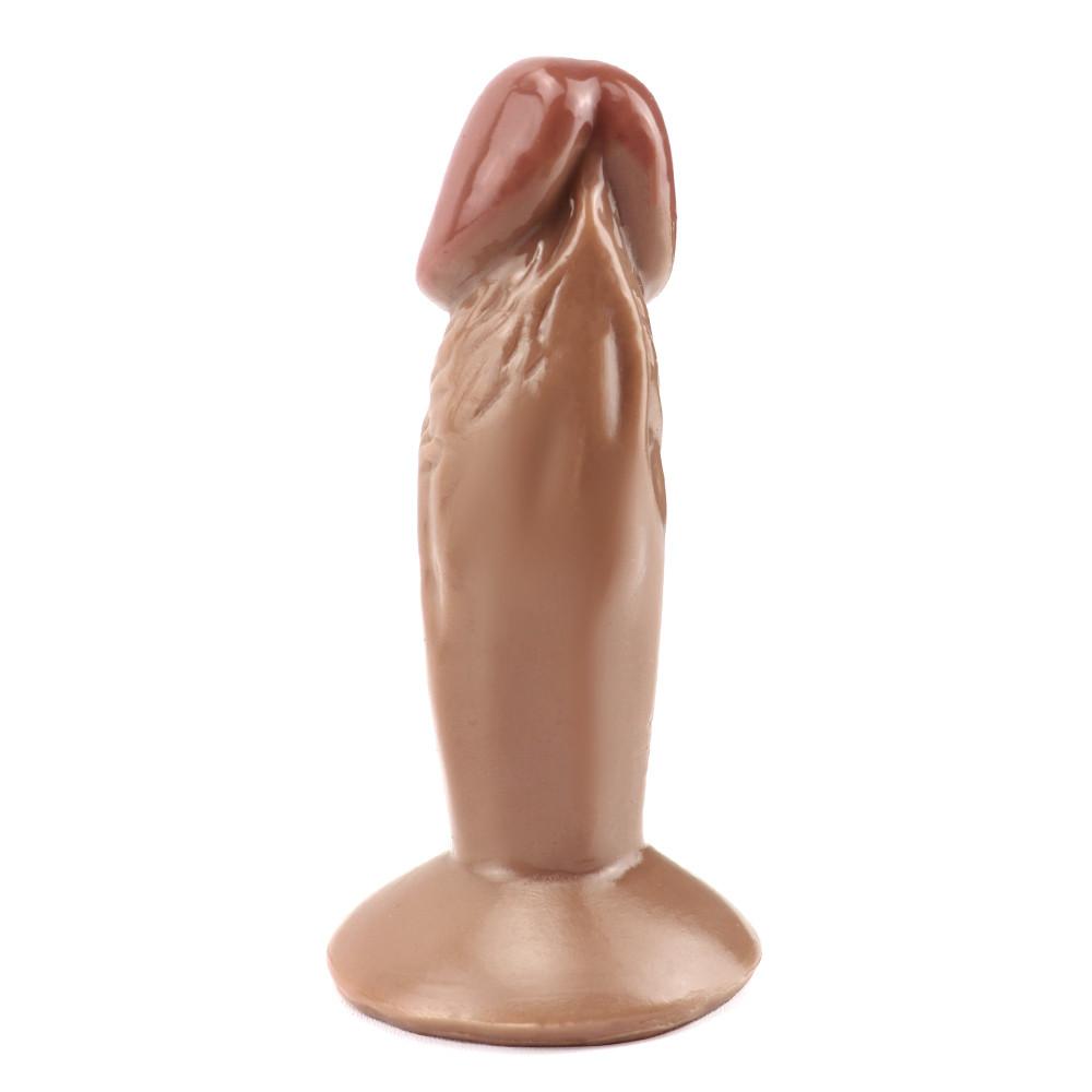 Brown Simulation Dildo Super Small Mini Size Female Small Eggless Dildo Backyard Suction Cup Small Anal Plug Sex Toys Shop