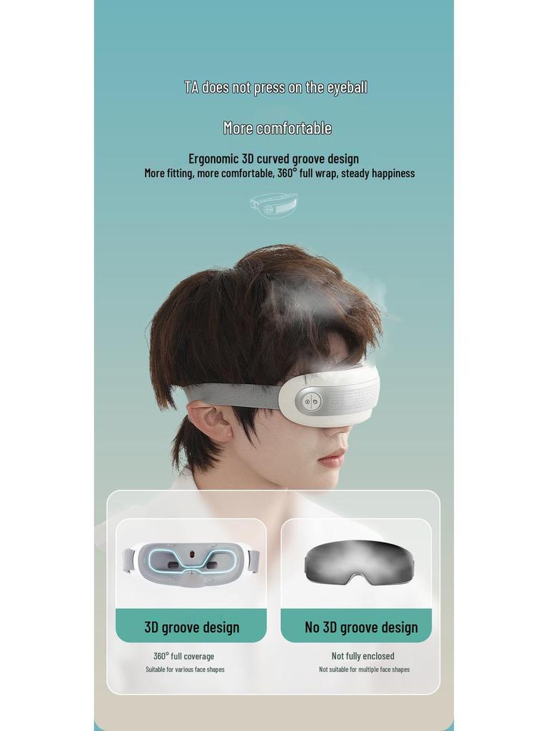 Smart Visual Steam Eye Massager with Atomizing Moisturizer & Electric Vibration Protection