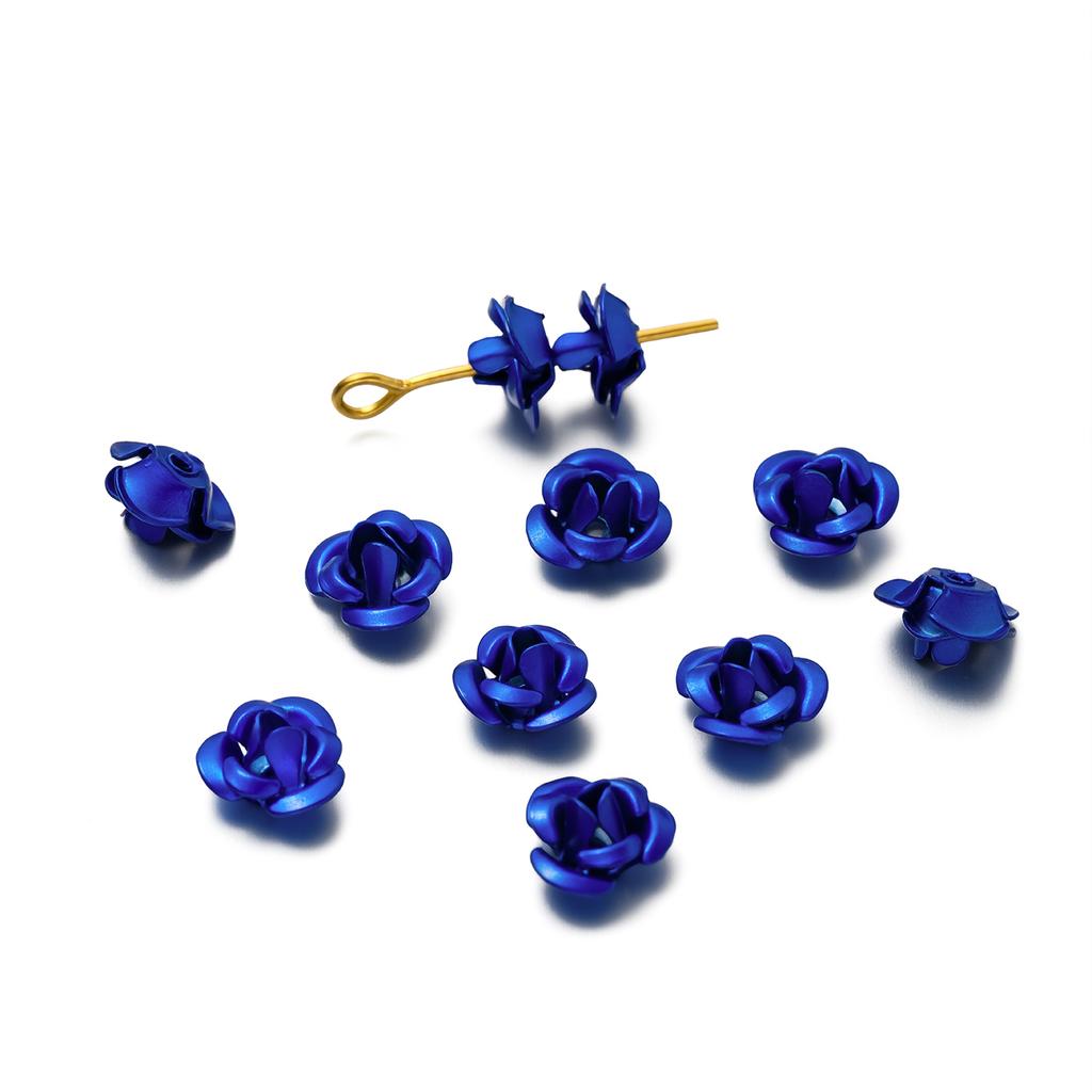 30/50pcs 7/9/11 mm Aluminum Flower Spacer Beads Colorful Loose Bead for Bracelet Earrings Jewelry Making Accessories