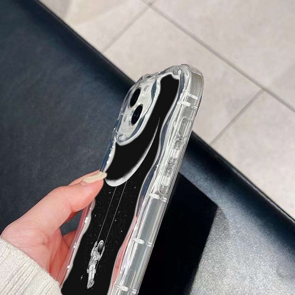 Ae97 Space Moon Astronaut Black Art Protective Phone Cases for Xiaomi PocoX5 F6 Redmi Note 13 12 11 Pro 13C 12C A3 Huawei Honor 90 Wave TPU Back Cover