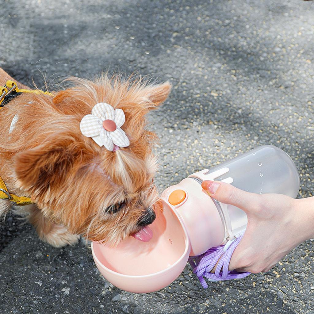 Portable Pet Water Bottle with Strap, Outdoor Travel Water Feeder for Dogs Cats