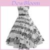 Stampa Vintage Donna Bodycon Senza Maniche Casual Vestito Sera Festa Svasato Ballo