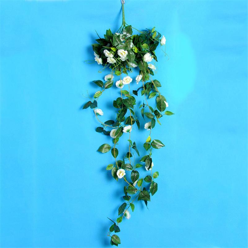 

Искусственные цветы 100 см шелковая роза поддельная гирлянда лоза плющ листья декор дом белый
