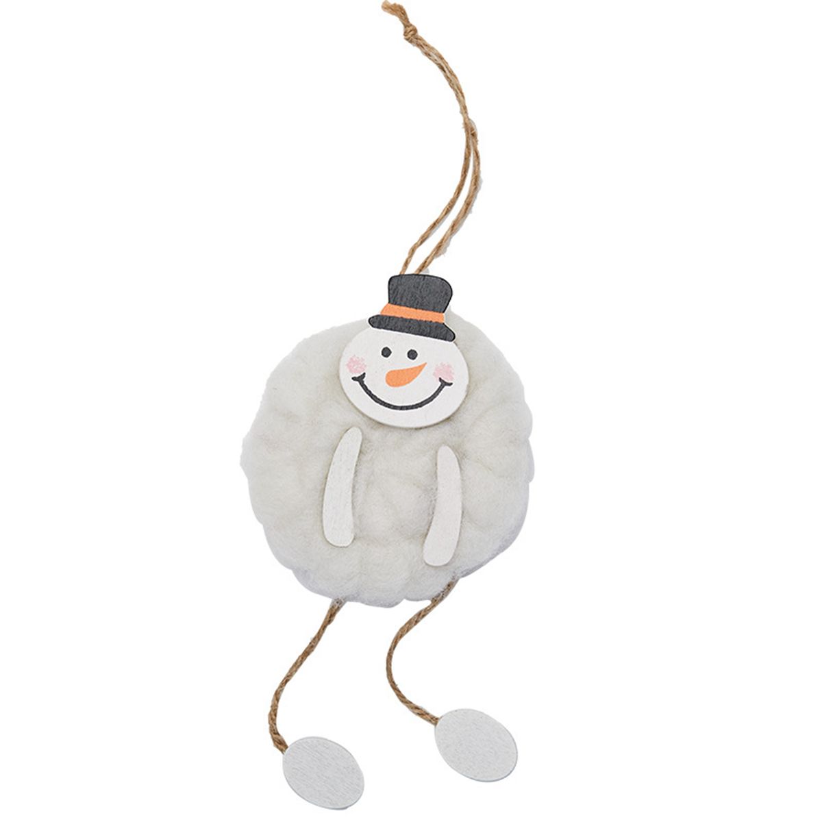 

Cute Antler Deer Wool Felt Snowman Ornaments Hanging Pendant Wooden Elk Christmas Tree Decoration Snowman