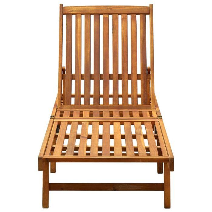 VidaXL Chaise longue de jardin avec coussin Bois d'acacia solide 3061348