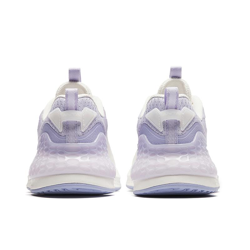 New Anta C37+ Cushioned Wear Resistant Breathable Height Increasing Low Top Casual Running Shoes Women's White Purple 922425507-5