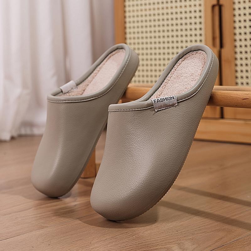 Fashion Cotton Slippers for Men Women Winter Casual Home Shoes with Fur Indoor Outdoor Waterproof Warm Plush Shoes Couple Slides