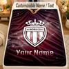 Flannel BlanketMonaco FC Custom Name Text Personalized Soft Warm Throw Blanket Home Decor Gift