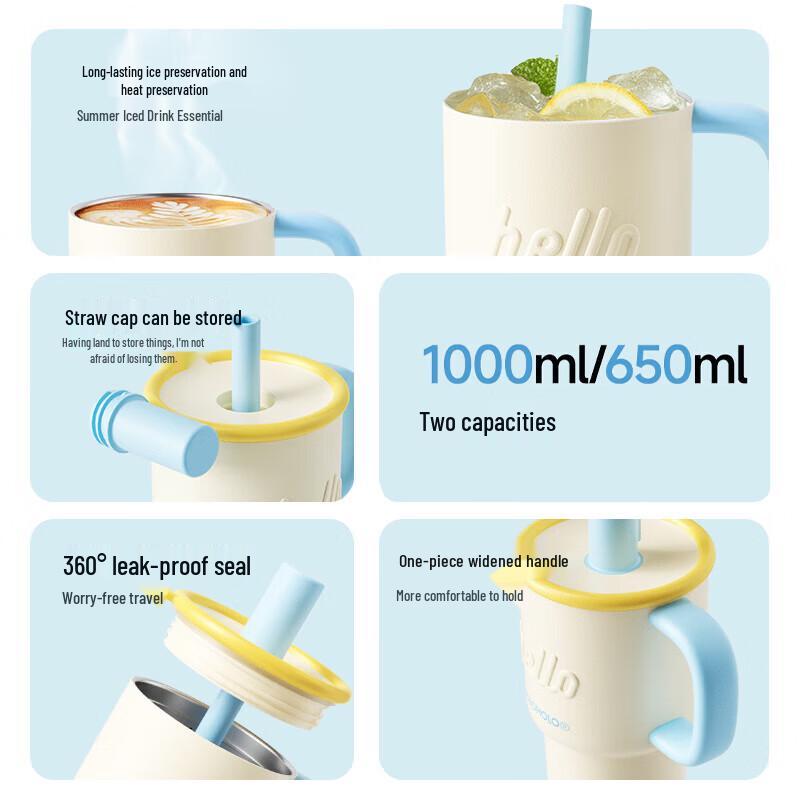 HOLOHOLO Mini Milk Barrel Insulated Tumbler 650mL