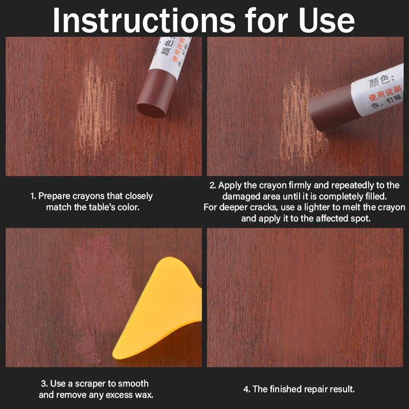 8Colors Waterproof Wooden Furniture Floor Repair Pen,Damaged Scratch Wood Patch Paint Crayon,Patching Paste for Home Improvement