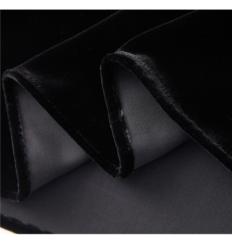 Wysokiej jakości jedwabny aksamitny top z kwiatowym haftem i koralikami, z krótkim rękawem i okrągłym dekoltem - Letnia elegancja dla kobiet