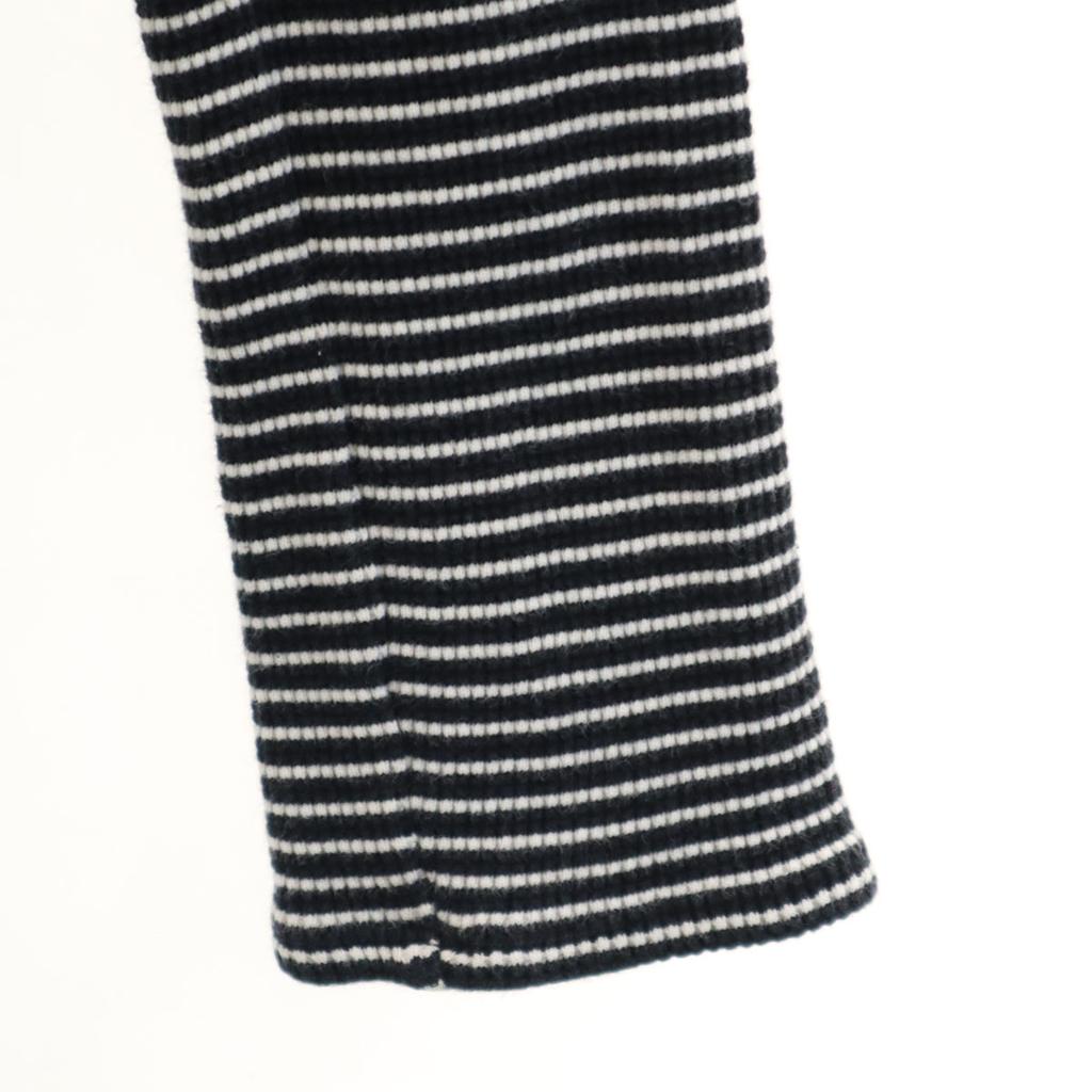 SNIDEL Border Pattern Long Sleeve Puff Sleeve Waffle Knit F Black Women Used