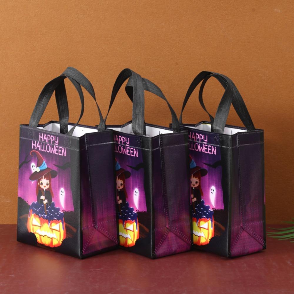 Cartoon Halloween Non-woven Handbag Printed Pumpkin Creative Bag Trendy Halloween Gift Bag  Gifts