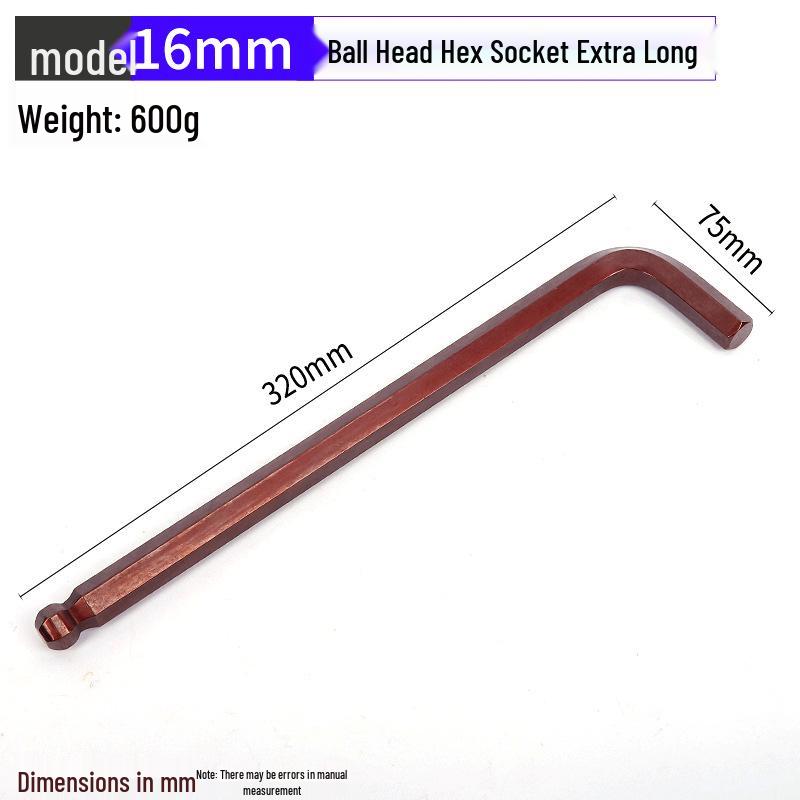 Antik Bronze Rot Extra Lang L-förmiger Kugelkopf S2 Sechskantschlüssel Gehärteter Sechskantschlüssel