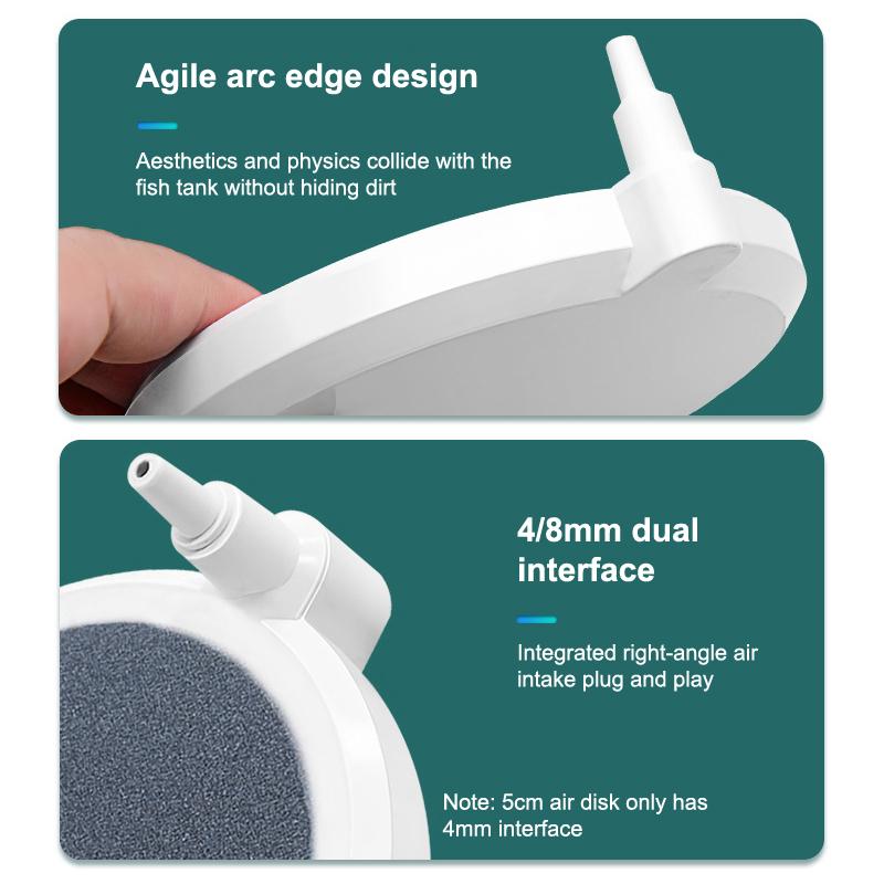 1Pcs Fish Tank Silent Bubble Stone Oxygenation Disk Low Pressure Air Refiner Fish Tank Aeration Aquarium Oxygen Pump Accessories