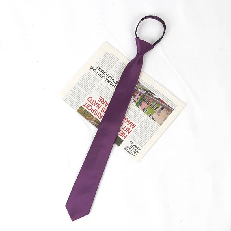 

Unisex Black Simple Clip on Tie Women Men Zipper Ties Shirt Accessories Necktie for Man Skinny Slim Narrow Party Wedding Necktie фіолетовий
