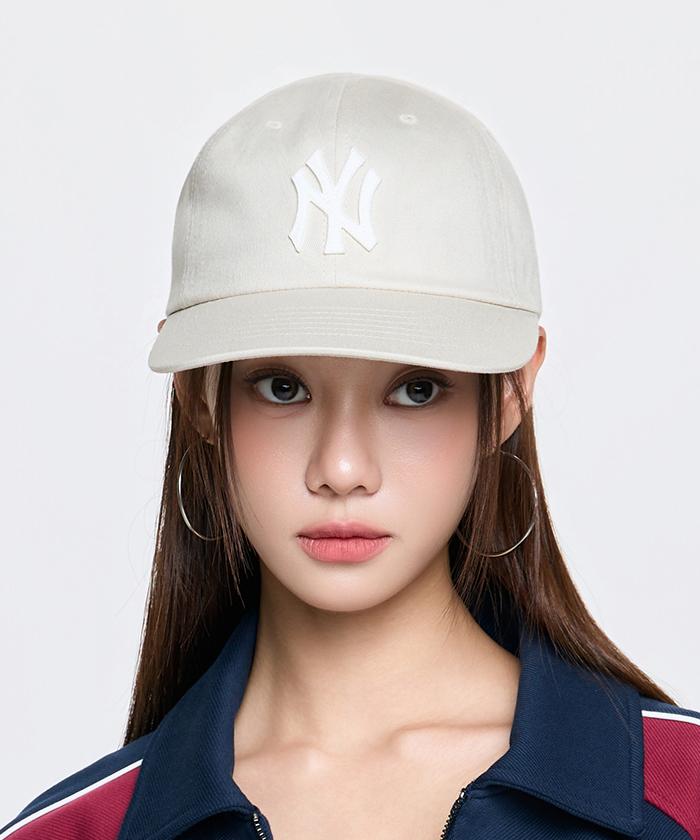 Emelbi Joy Unstructured Ball Cap Ny (Beige)