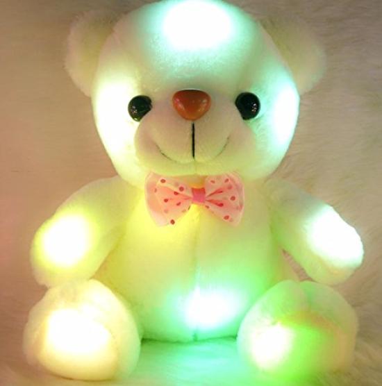 Reynolds Ave 7-Color LED Bear Plush Toy, Perfect for Gifts (Gift Wrapping Available)