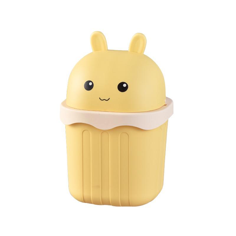 Mini Desktop Trash Can with Lid – Cute Wastepaper Basket for Bedroom, Dorm, or Office Tabletop