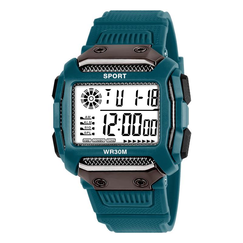 Męskie zegarki sportowe Wodoodporny Zewnętrzny Cyfrowy LED Budzik Zegarek elektroniczny