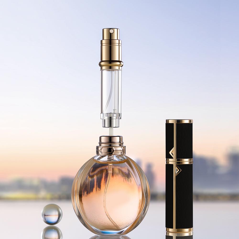 5ml PU leather mini perfume Atomizer Bottle Sprayer Suitable for Boarding Tight Sealing Travel Customized Refillable Bottles