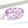 Adjustable Resin Bangle Bracelet Glitter Statement Bracelet Vintage Metal Studded Bangle  Women