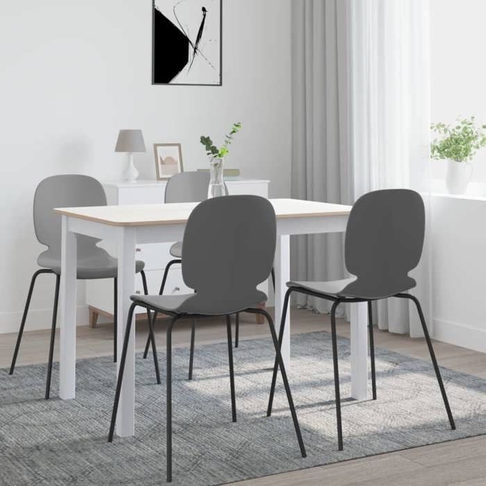 VidaXL Dining Table White and Brown 114x71x75 Cm Solid Hevea Wood