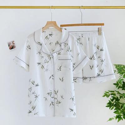 2026 Japanese Summer New Women's Pajama Set 100% Cotton Short Sleeved Shorts Two Piece Set Thin Breathable Home Furnishing Set