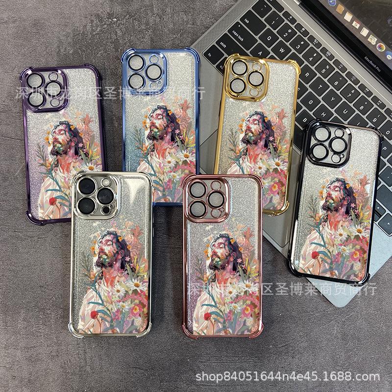 Oil Painting Boy Applies To iPhone17 Mobile Phone Case, Four Corners Anti-drop Airbag 16promax Lens Film 15 Protective Case