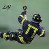 Firefighter Armor Car Rear View Mirror Pendant Fireman Uniform Accessories Christmas Acrylic