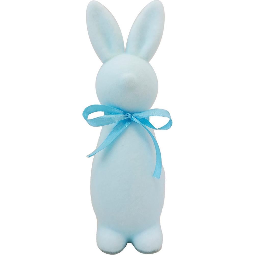 

Flocked Easter Bunny Decor Cute Easter Standing Rabbit Statue With Bow Tie Spring Tabletop Centerpiece Nursery Home Decor синий
