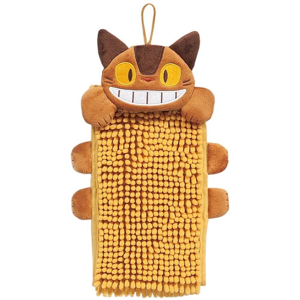 Senko My Neighbor Totoro Smiling Cat Bus Hand 15 x 28 cm using the Cat Bus 91186 Towel, Approx. (when mall), Yellow, Absorbent, Quick-Drying, Design,