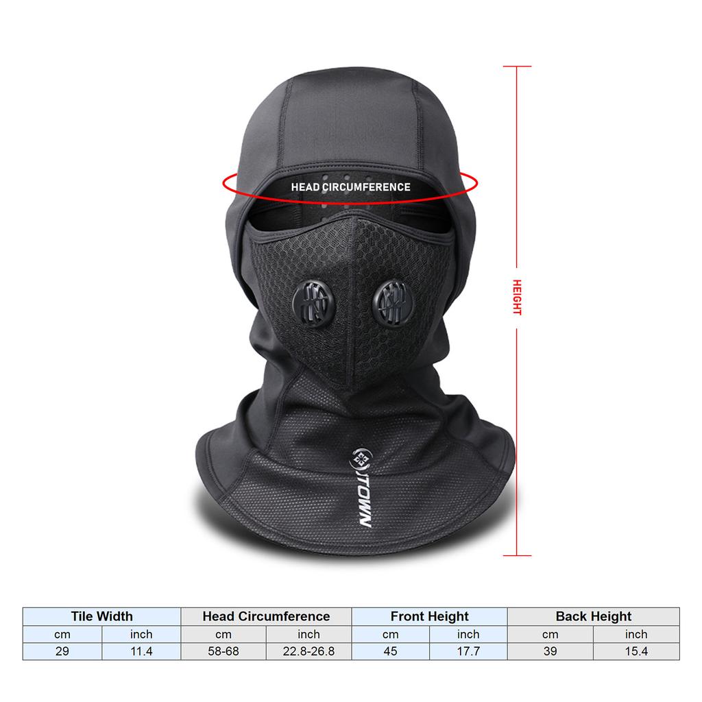 Balaclava Cycling Cap Thermal Face Cover with Breathing Valve In Winter for Skiing Snowboarding