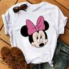 Fashion Cute Disney Mickey Minnie Cartoon Graphic Printed Women T-Shirt Casual O-Neck Short Sleeves Streetwear Female Tops Tees