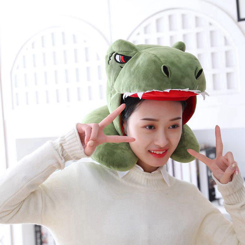 

Хэллоуин динозавр шляпа подушка для шеи U-образная подушка, мультяшный головной убор, реквизит для фото, реквизит для фотостудии height 28CM and width 30CM0.4kg.