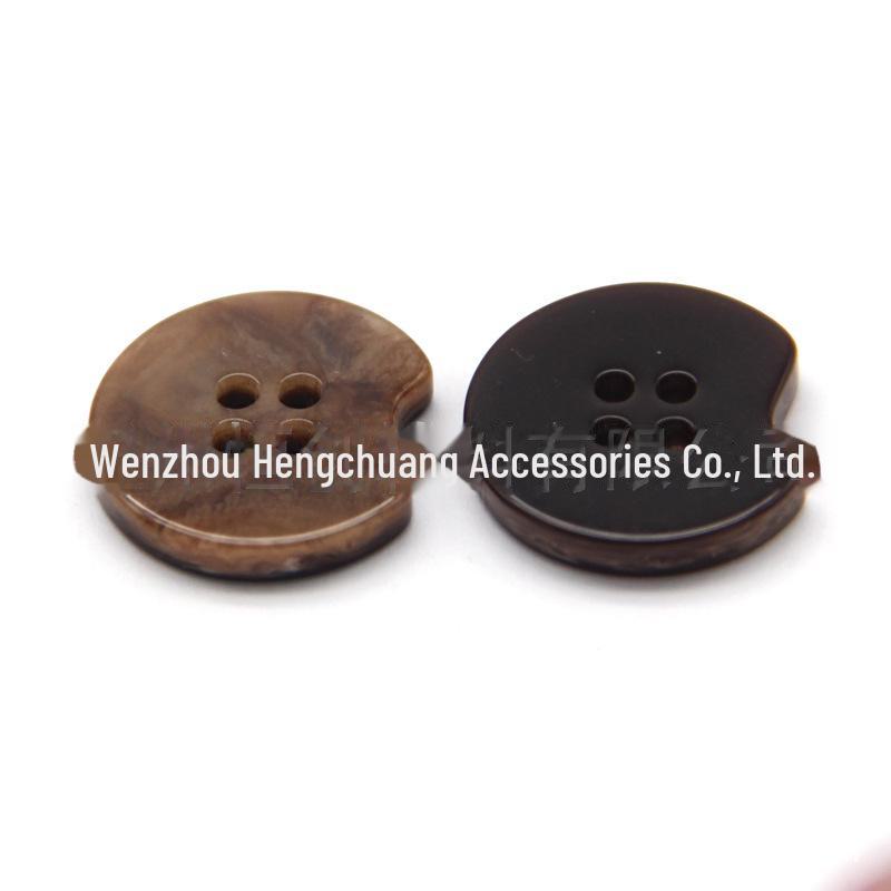 Hengchuang Special-Shaped Resin Four-Hole Buttons for Casual Jackets and Coats.