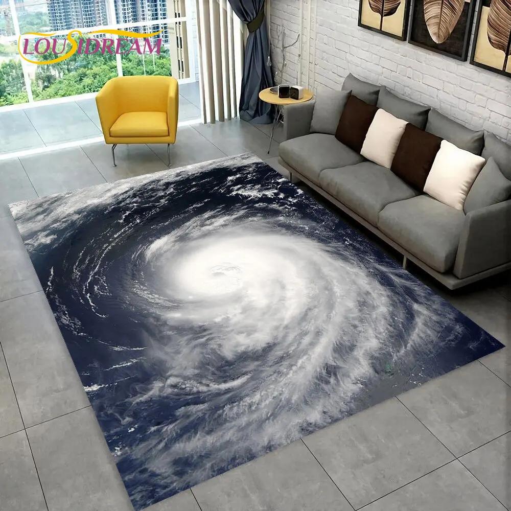 3D Natural ,Tornado, Cloud Twister Area Rug Large,Carpet Rug for Living Room Bedroom Sofa Doormat Decoration, Non-slip Floor Mat